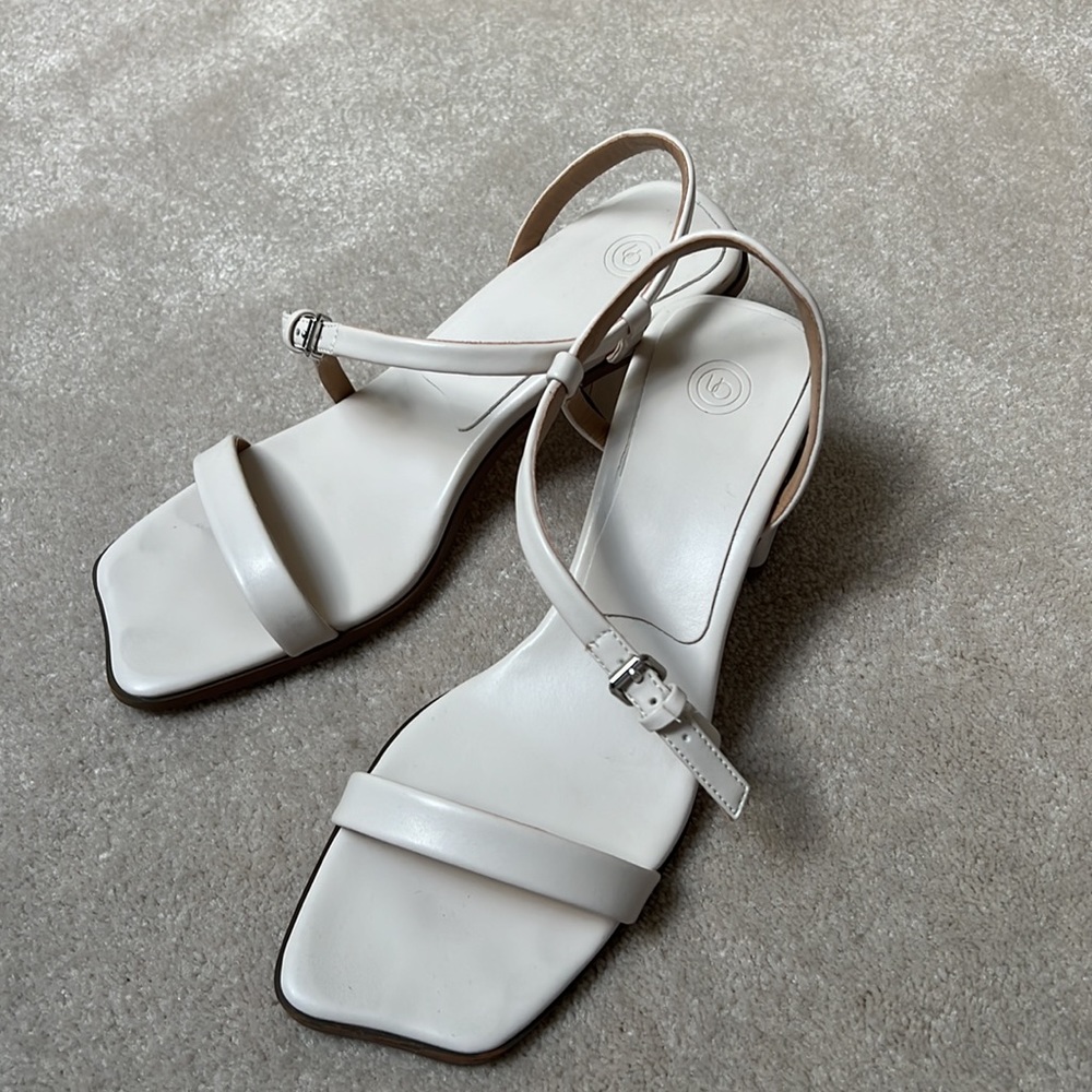 Urban Outfitters strappy white heels